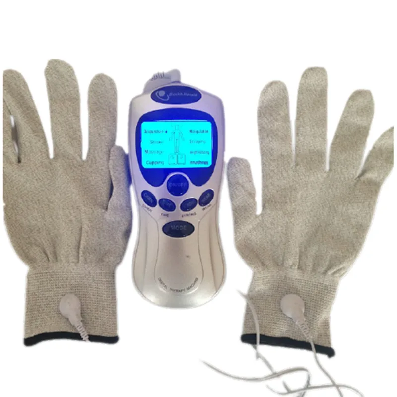 8 Modes Tens Full Body Massage Electric Pulse Acupuncture Stroke Scrap Cupping Sore Neck Back Muscle Pain Relief with Gloves