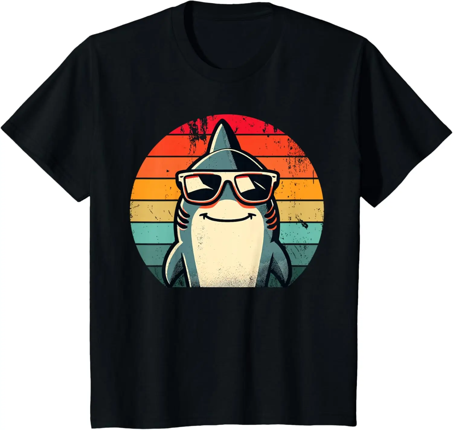 

Cool Retro Shark in Sunglasses 70s 80s 90s Funny T-Shrt 100% cotton printed Graphic tee Retro Y2K clothes All size Tops S-XL