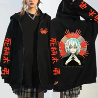 Japanese Anime Printed Zipper Hoodie Men Women Autumn Winter Casual Harajuku Retro Long Sleeve Fleece Jacket Sweatshirts