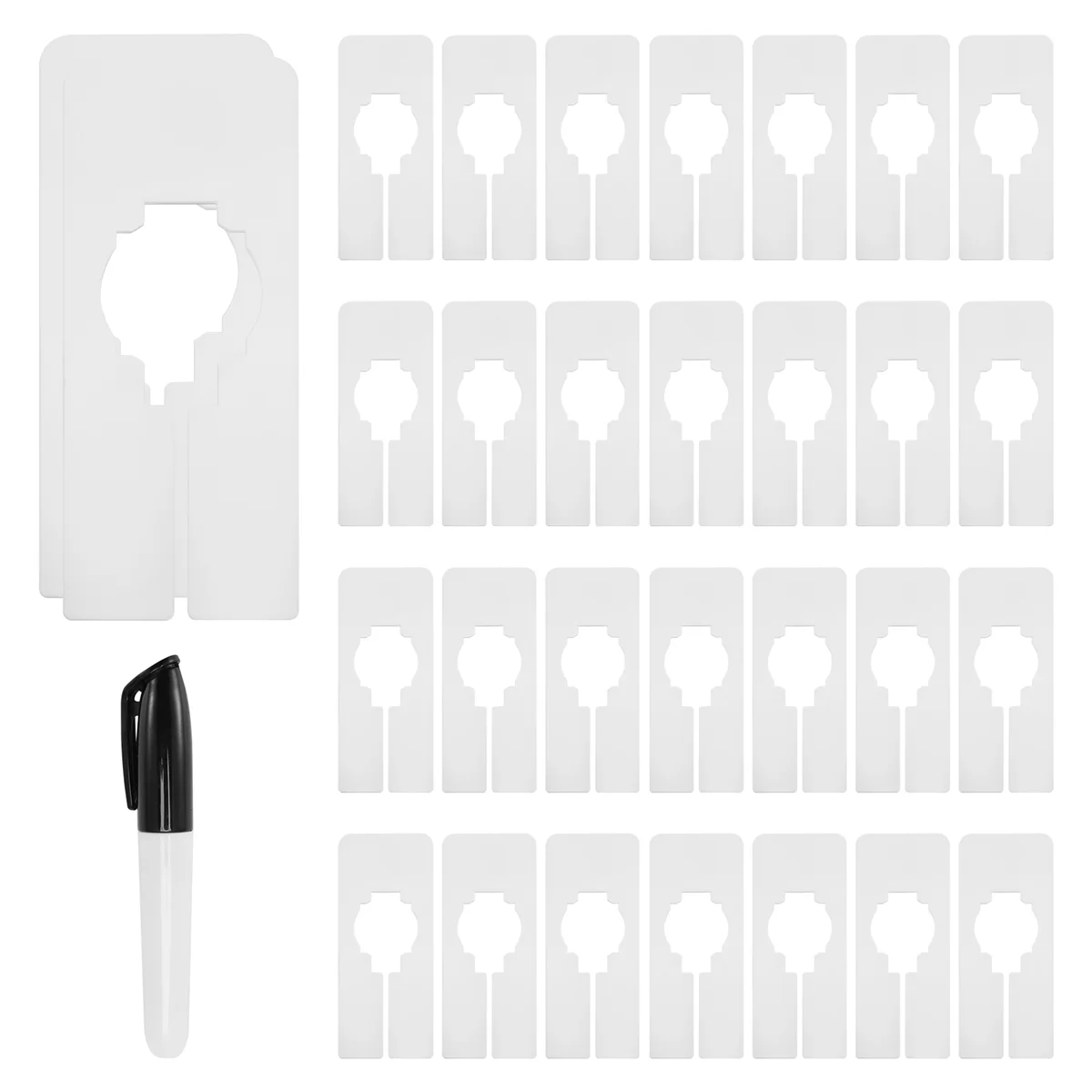 

ETRT 30 Closet Dividers for Hanging Clothes- Rectangle Clothing Size Dividers,White Closet Divider Set with Marker
