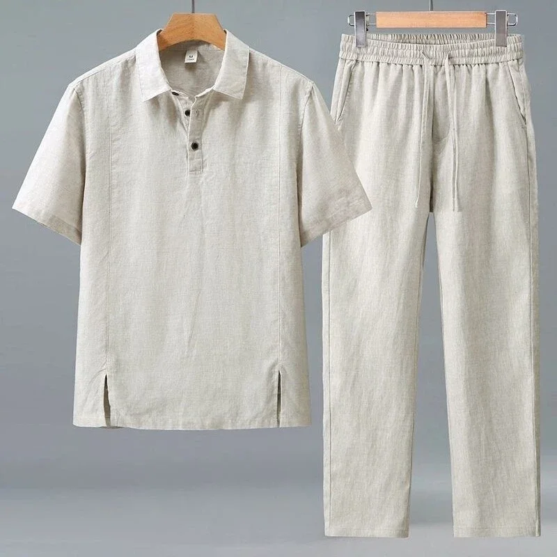 

Two Piece Pant Set Uniesx Short Sleeve+Wide Leg Pant Women