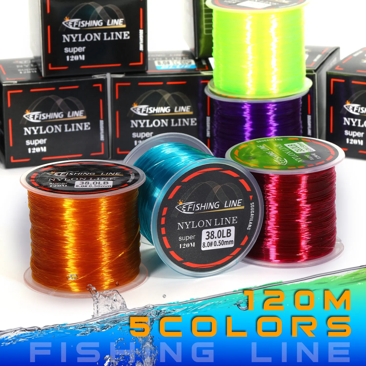 Sougayilang Nylon Fishing Line 120m Nylon Line Fluorocarbon Fishing Line for SaltWater Pesca