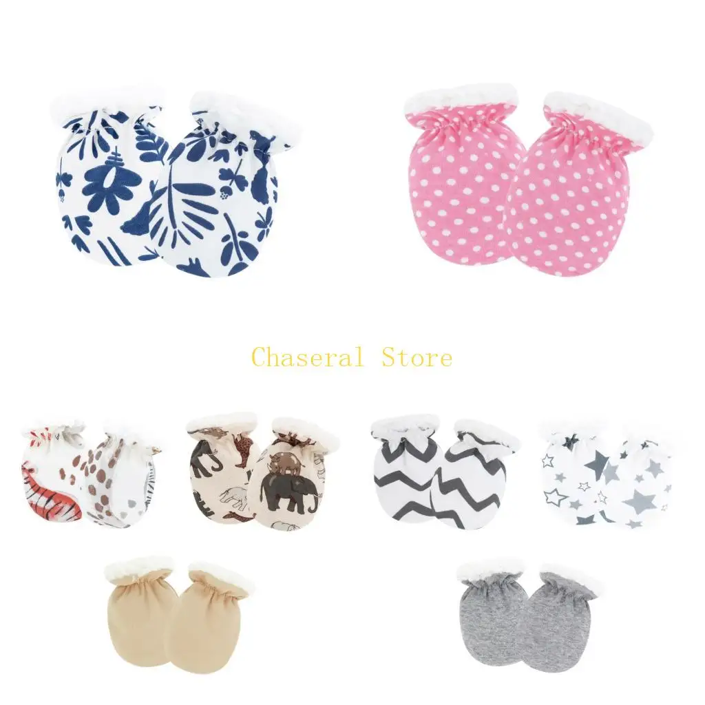 

E7CE 3 pair Baby Mittens Cosy Scratch Proof Design Warm Gloves For Sensitive Skin