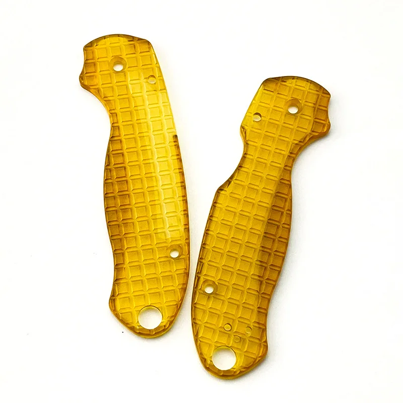 CNC Custom Ultem PEI Transparent Knife Handle Scales For Original Spyderco C223 Para3 Paramilitary3 Grip Patches DIY Make Parts