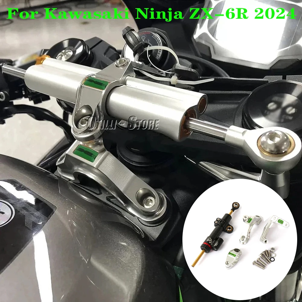 

For Kawasaki ZX6R ZX-6r 2024- New Motorcycle Steering Stabilize Damper Shock absorber bracket Mounting Kit Accessories