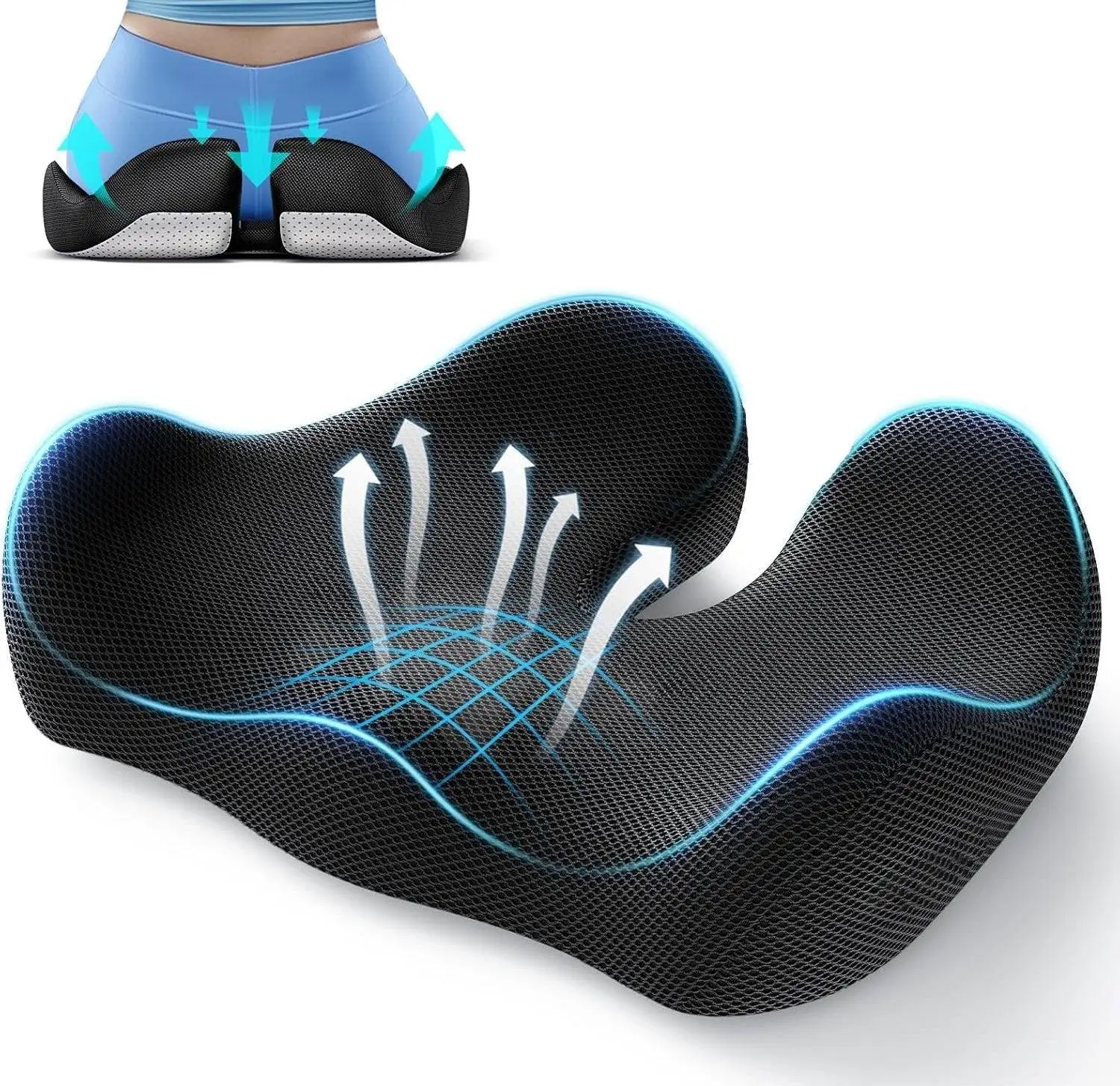

Ergonomic memory foam seat cushion 2025 New Comfortable Seat Cushion - Memory Foam Relief for Back & Tailbone Chair Cushion