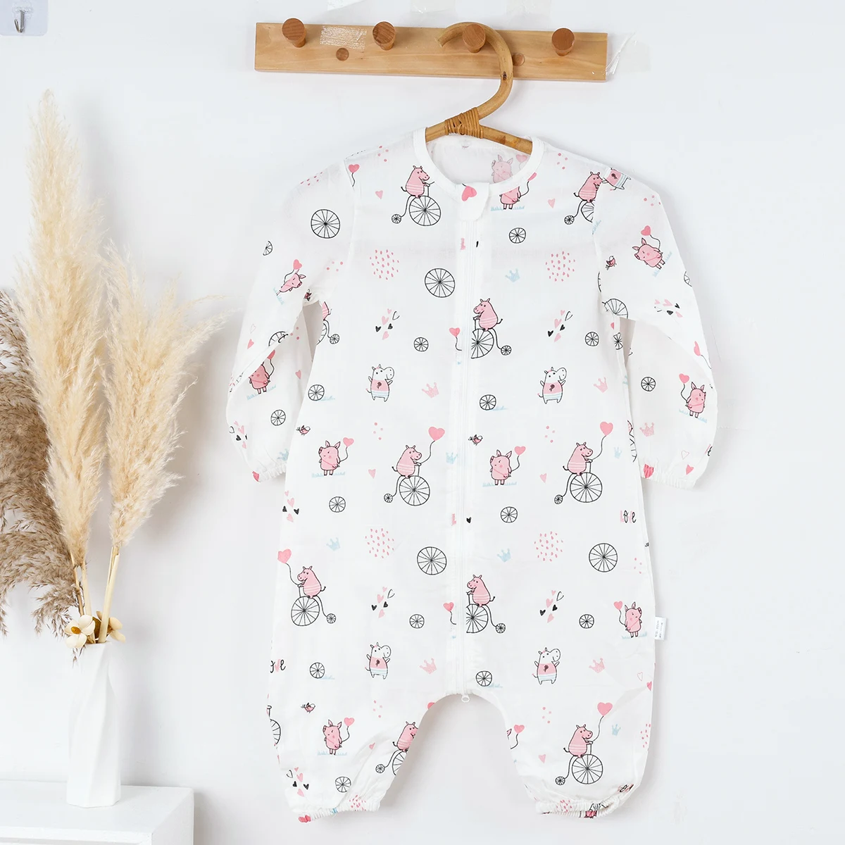 HappyFlute 0~6 Year Long Sleeve Summer Wear Pajamas Soft Muslin Cotton Breathable Baby Cloth Sleeping Bag