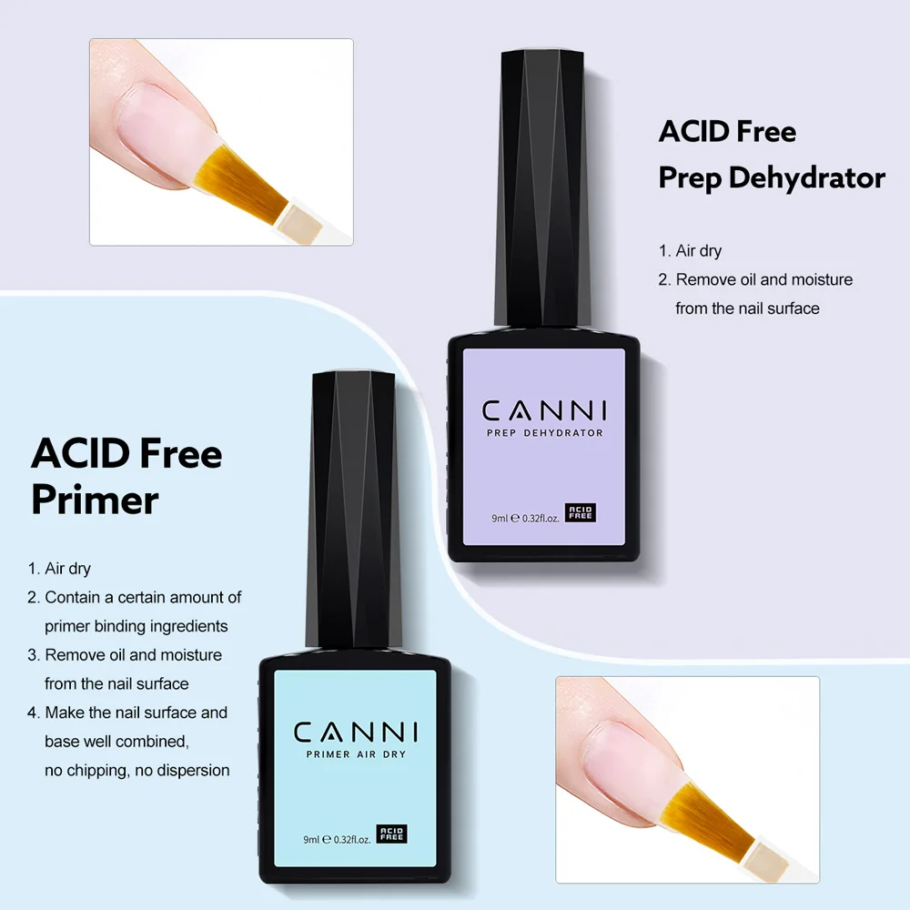 Hema/TPO Free Base Coat Diamond Tempered Top Venalisa CANNI Dehydrator Primer Velvet Matt Top Semi Permanent Nail Reinforce Gel – Detail 5