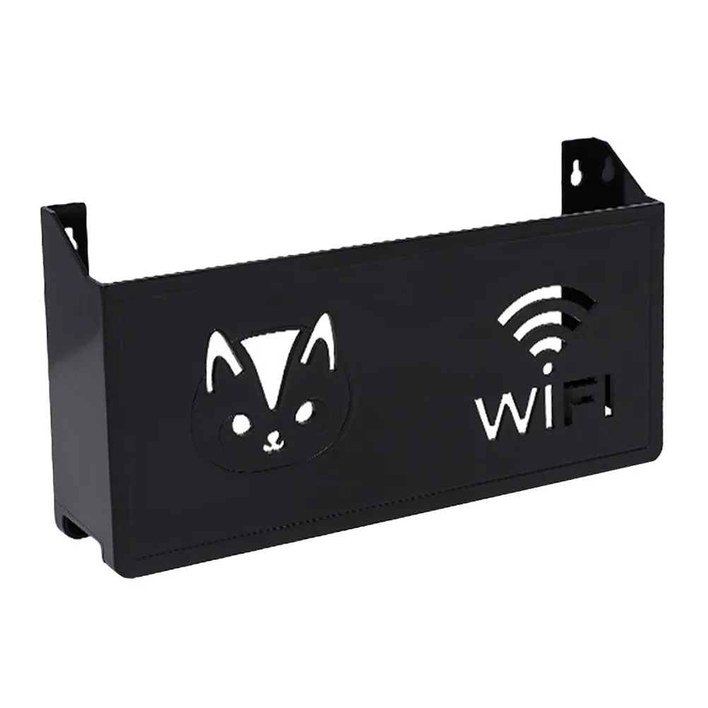 Decorative Router Storage Box Wall Mounted No-Drill WiFi Organizer Ventilated Mesh Structure Cable Management Hider for Routers