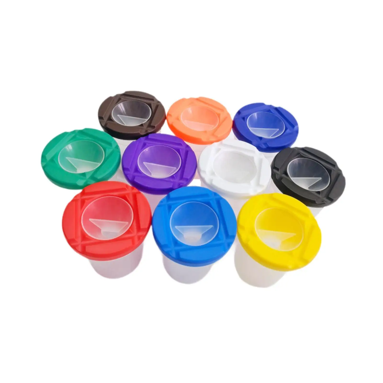 

10x Paint Cups with Lid Graffiti Tools Washable Containers Brushes Cups for DIY Project Painting Crafting Watercolor Beginners