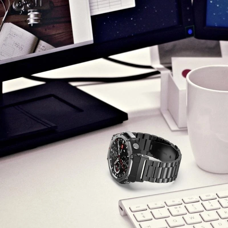 P5EA Replacement Band Wristband Stainless Steel Watch Band Quick Release Strap for 3 Watch Sweatproof Bracelet
