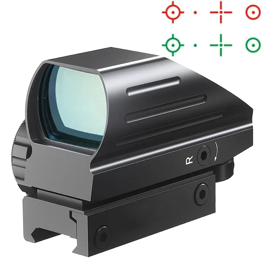 

Tactical Reflex Sight Red Green Laser 4 Reticle Holographic Projected Red Dot Sight Airgun Scope Hunting 20mm Rail Mount AK