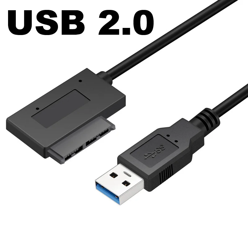 USB 3.0 to Mini SATA II 7+6 13 Pin External Cable For PC Laptop Notebook CD/DVD ROM Slimline Slim Power Supply Adapter Converter