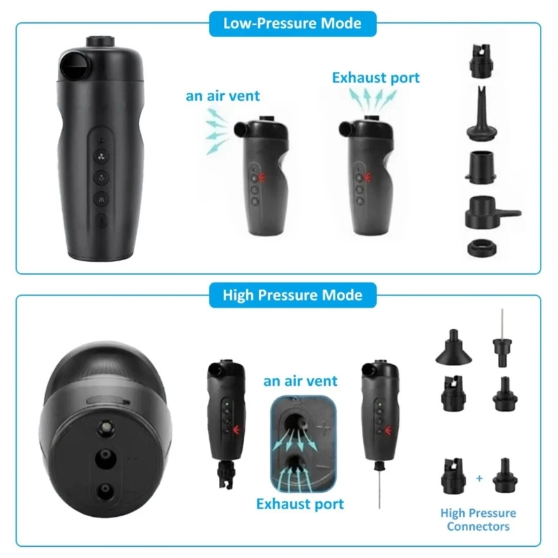 CarTyre 액세서리 용 15W 충전식 전기 공기 펌프 풀 빠른 인플레이션 용 USB Type-C 무선 팽창기