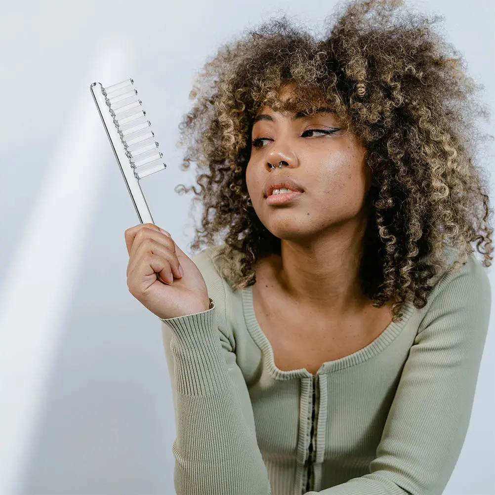 

3Pcs Electrotherapy Instrument Comb Accessory Transparent Replacement Clear Glass Electrode Comb for High Frequency Device Scalp