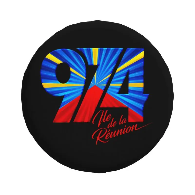 Custom 974 Reunion Island Logo Spare Tire Cover for Jeep Honda Reunionese Proud SUV RV Camper Car Wheel Protectors Accessories