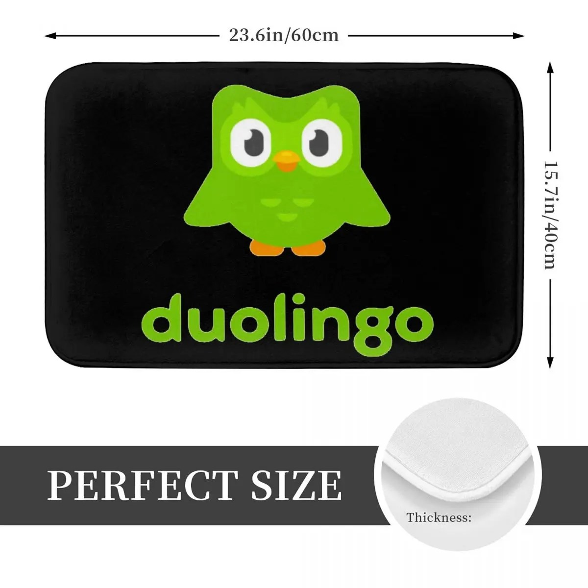 Duolingo Owl Duo Non-slip Doormat Floor Mat Sand Scraping Carpet Rug for Kitchen Entrance Home Bedroom Footpad Mats