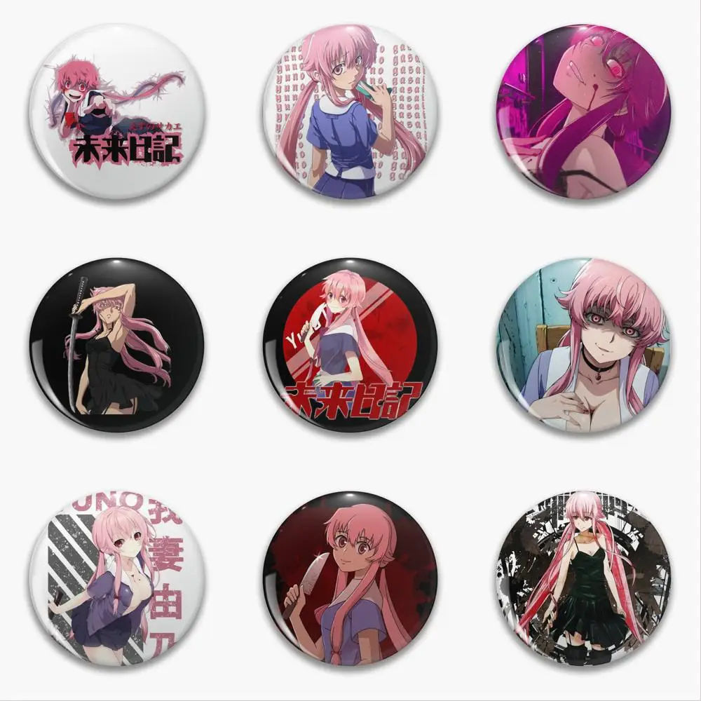 Gasai Yuno Anime Future Anime Brooch Bag Clothing Hat Badge Accessories Jewelry Gifts