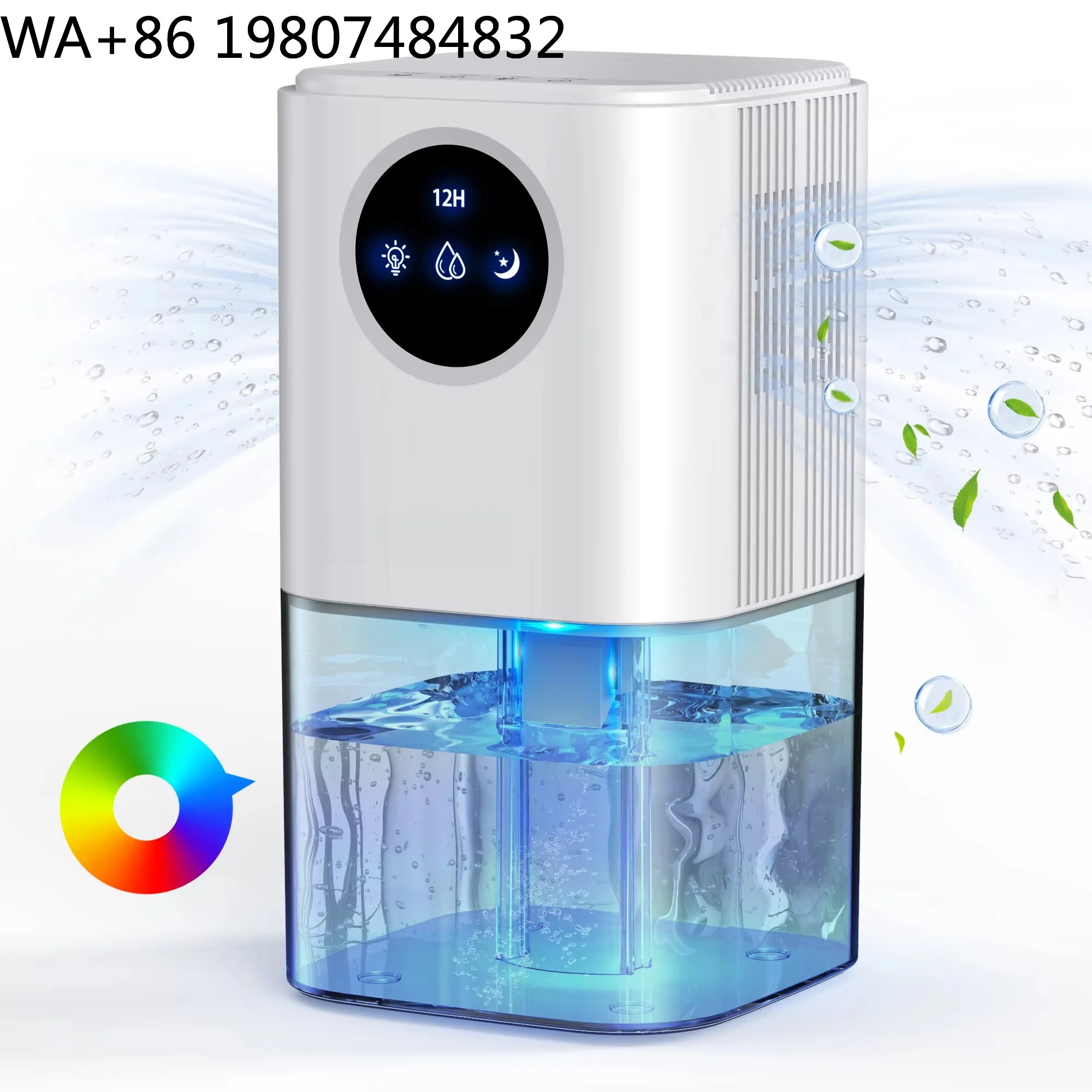 Portable Mini Damp Absorber Auto Full Water Shut-off LED Indicator Timer Sleep Mode Compact Mildew Remover For Closet Bathroom