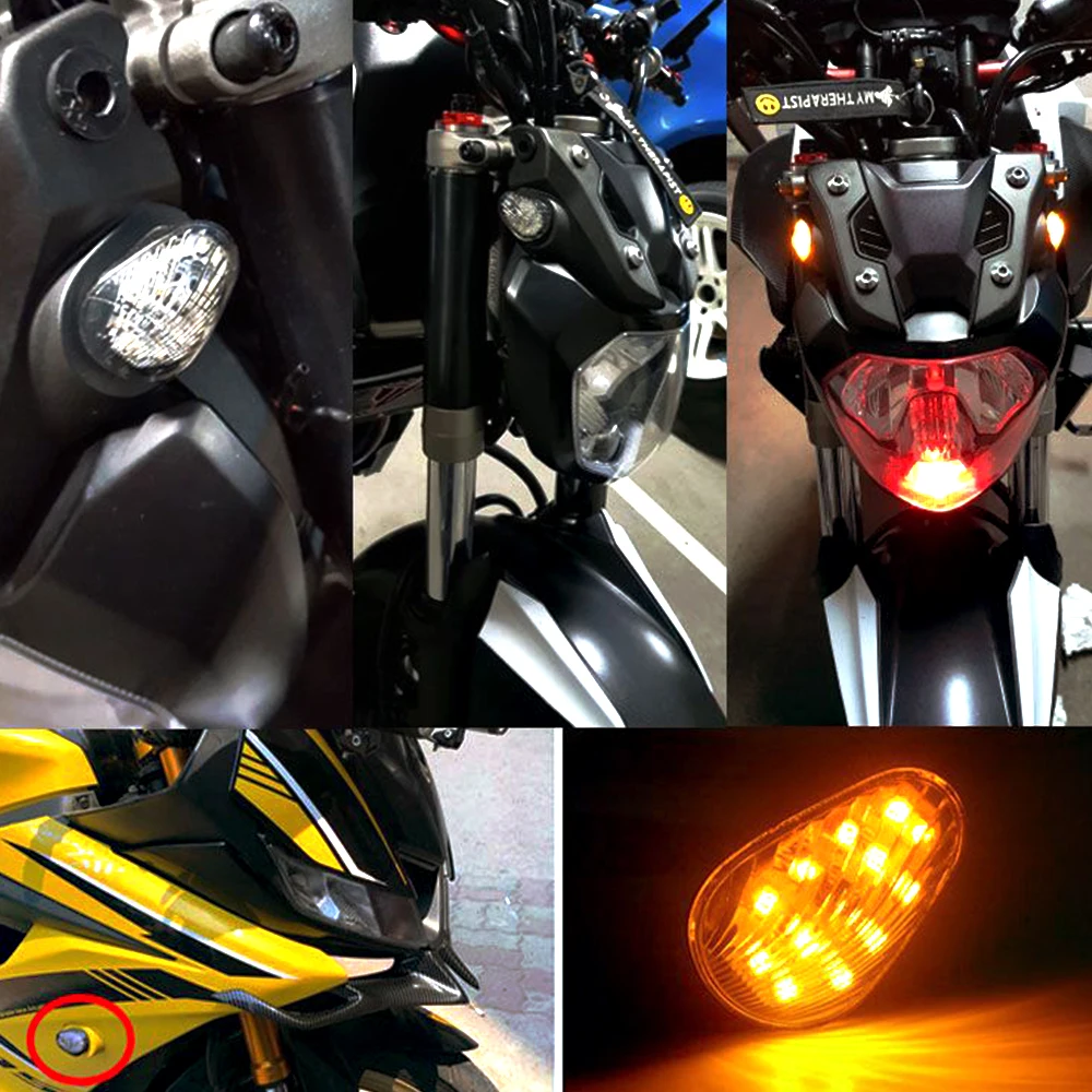 2 Stuks Motorfiets Led Richtingaanwijzer Lampje Voor Yamaha Yzf R1 R3 R6 R 6S Fz6 Fz1 Fz Fazer Fz6r Fz07 Fz8 Fz09 Tmax MT-07 MT-09