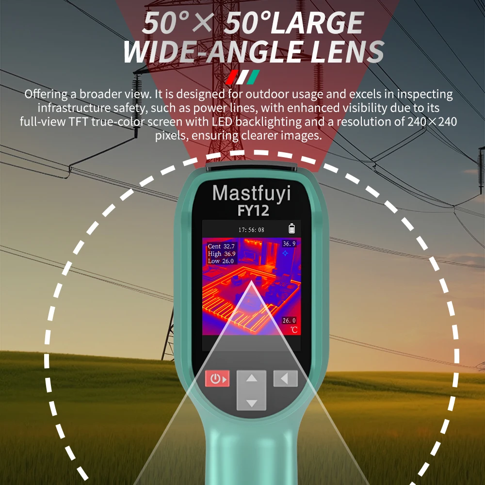 MASTFUYI FY12 Infrared Thermal Imager 240*240 Pixels15 Color Palettes  Meter For Repair, PCB, Pipeline Detection Handheld Temper