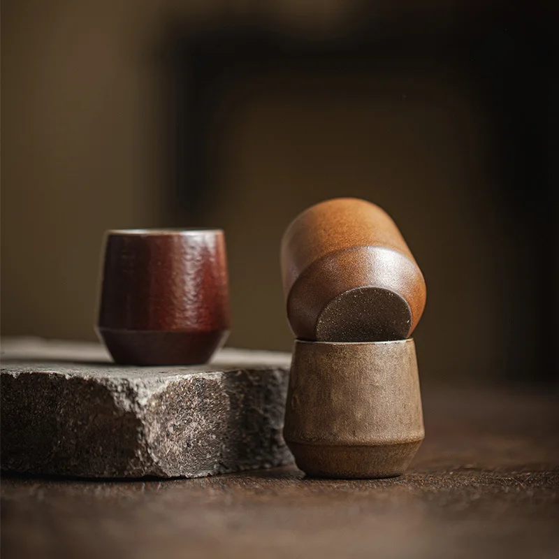 

35ML Coarse Pottery Mountain Field Tea Cup Japanese Style Surprise Lonely Wind Old Rock Mud Household Tea Single Cup Teacup
