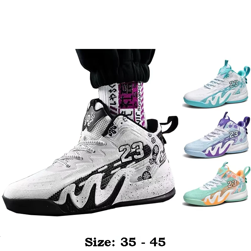 

High quality casual mesh print sport shoe for men new 2025 size 35 45 outdoor running basketball Sneakers shoe blue green