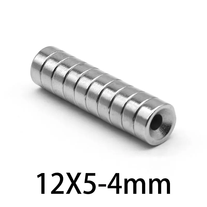 10/20/30/50/100PCS 12x5-4mm silne magnesy 12*5mm z otworem 4mm na stałe tarcza z magnesem neodymowym 12*5-4 okrągłe magnes do śrub z łbem stożkowym