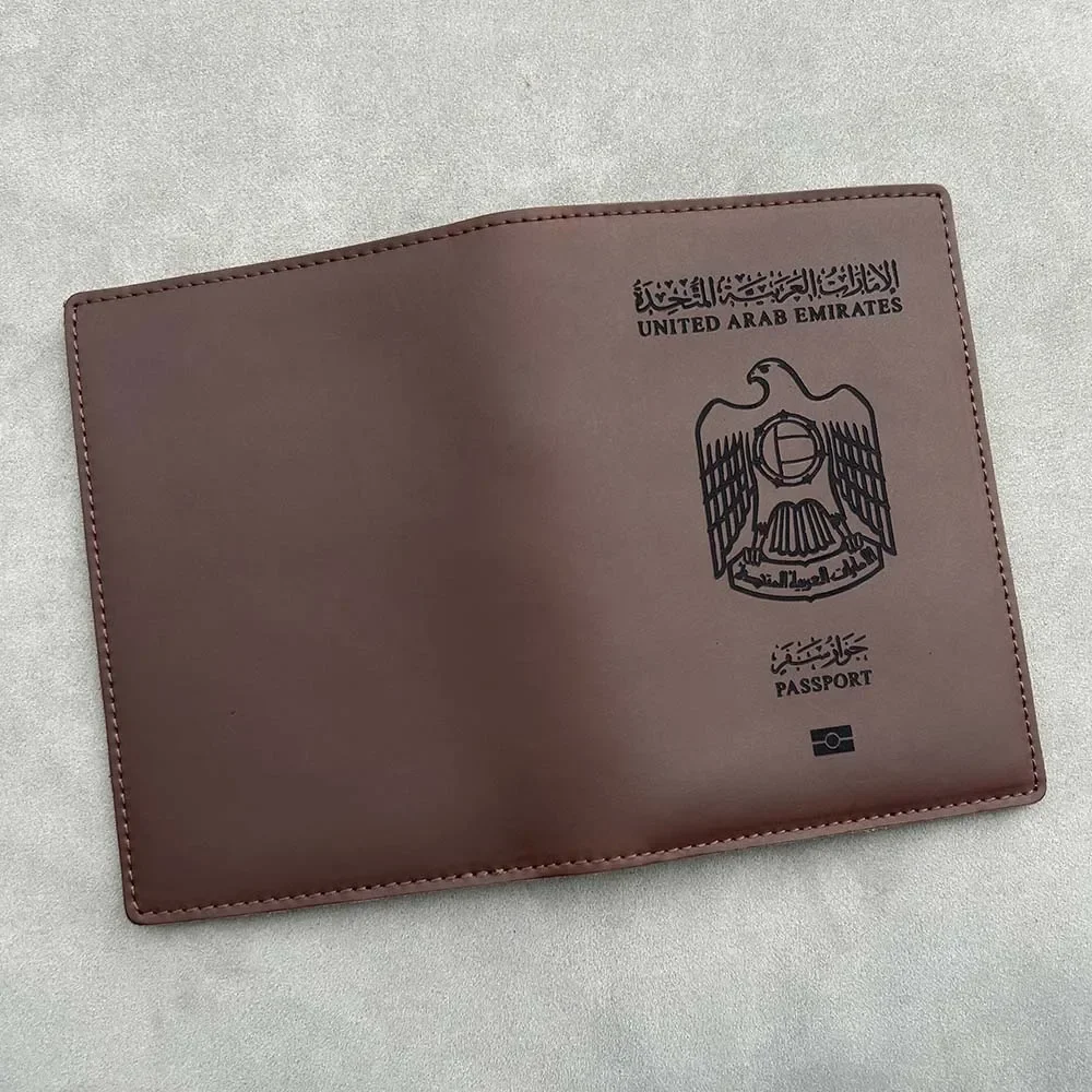 The United Arab Emirates  Passport Cover UAE Genuine Leather Emirates of The Uae Passport Holder Passport Case