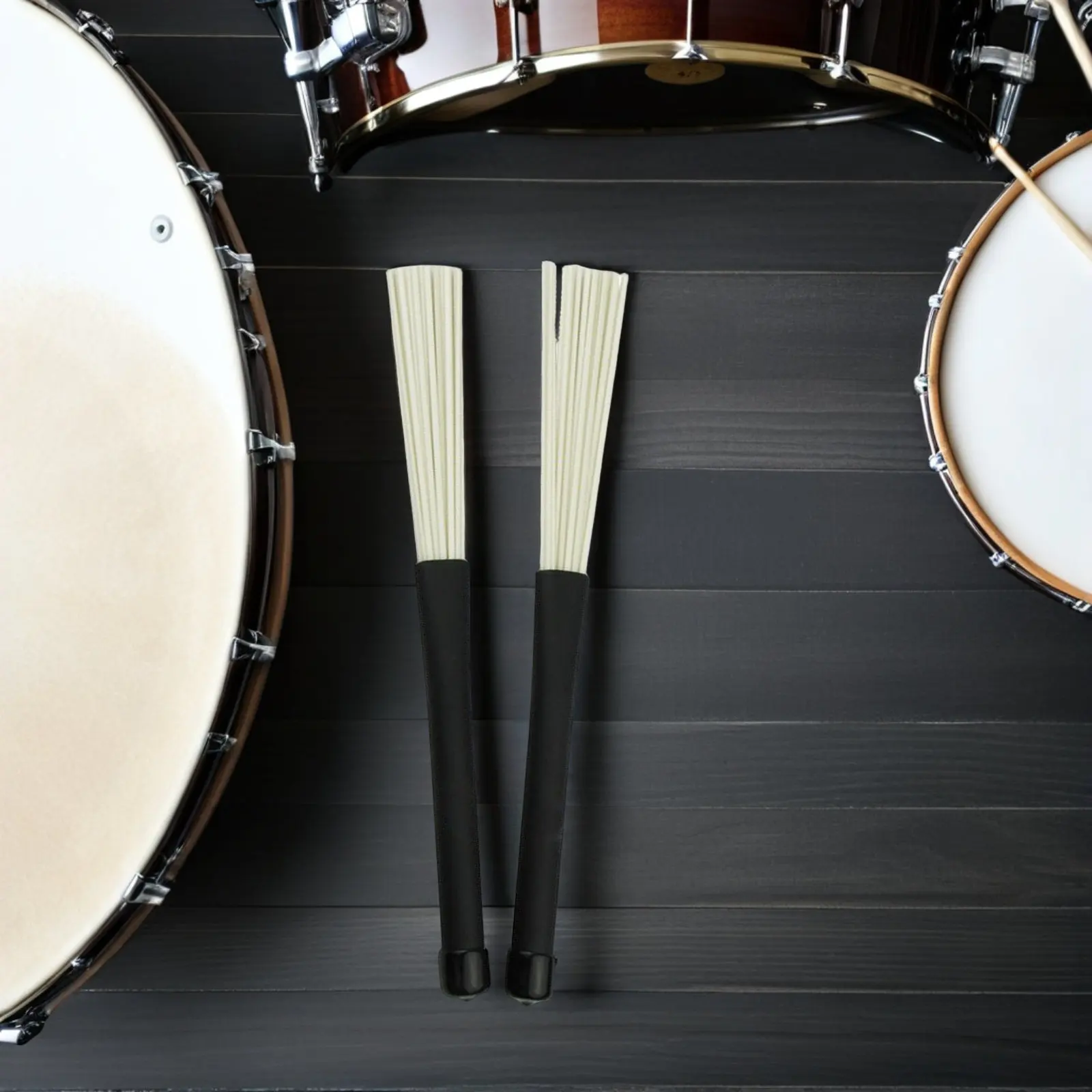 2-pecas-de-escovas-retrateis-para-bateria-baquetas-de-jazz-material-plastico-empunhadura-macia-e-confortavel-ideal-para-iniciantes-e-profissionais-para-diversas-musicas