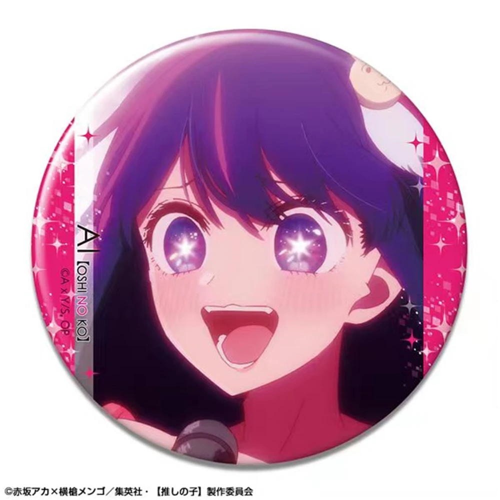 58mm Anime OSHI NO KO Hoshino Ai aguamarina MEM CYO Kurokawa Akane Arima Kana Cosplay disfraz insignia Pin SPTE broche de hojalata Prop