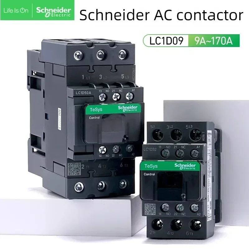 Schneider Electric AC Contactor LC1D 220V Single-Phase lc1d09m7c 18A 32A 50A Elevator Three-Phase AC380V 24V 220V 110V 48V