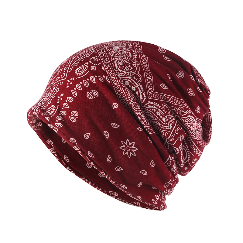 قبعة جديدة بدون إطار لحماية الأذن، غطاء رأس بنمط زهرة الكاجو، قبعة كومة مطبوعة للرجال والنساء #3