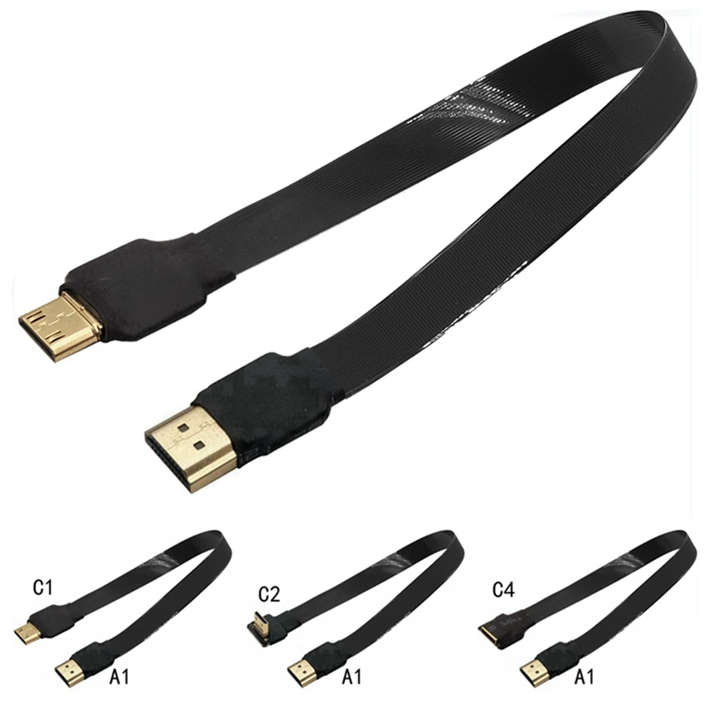 5cm-100cm ultra-thin FPC flexible cable UAV aerial photo transmission FPV MINI HDMI mother head to HDMI high-definition cable