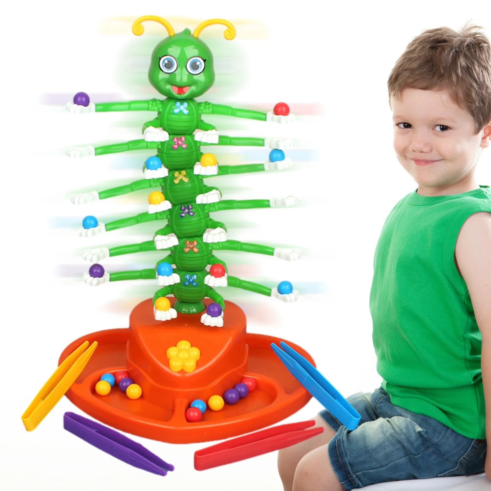 Board Game Caterpillar Toy Family Board Games for Kids Adults Novelty Caterpillar Shaking Twisting Dancing Toy with Sound