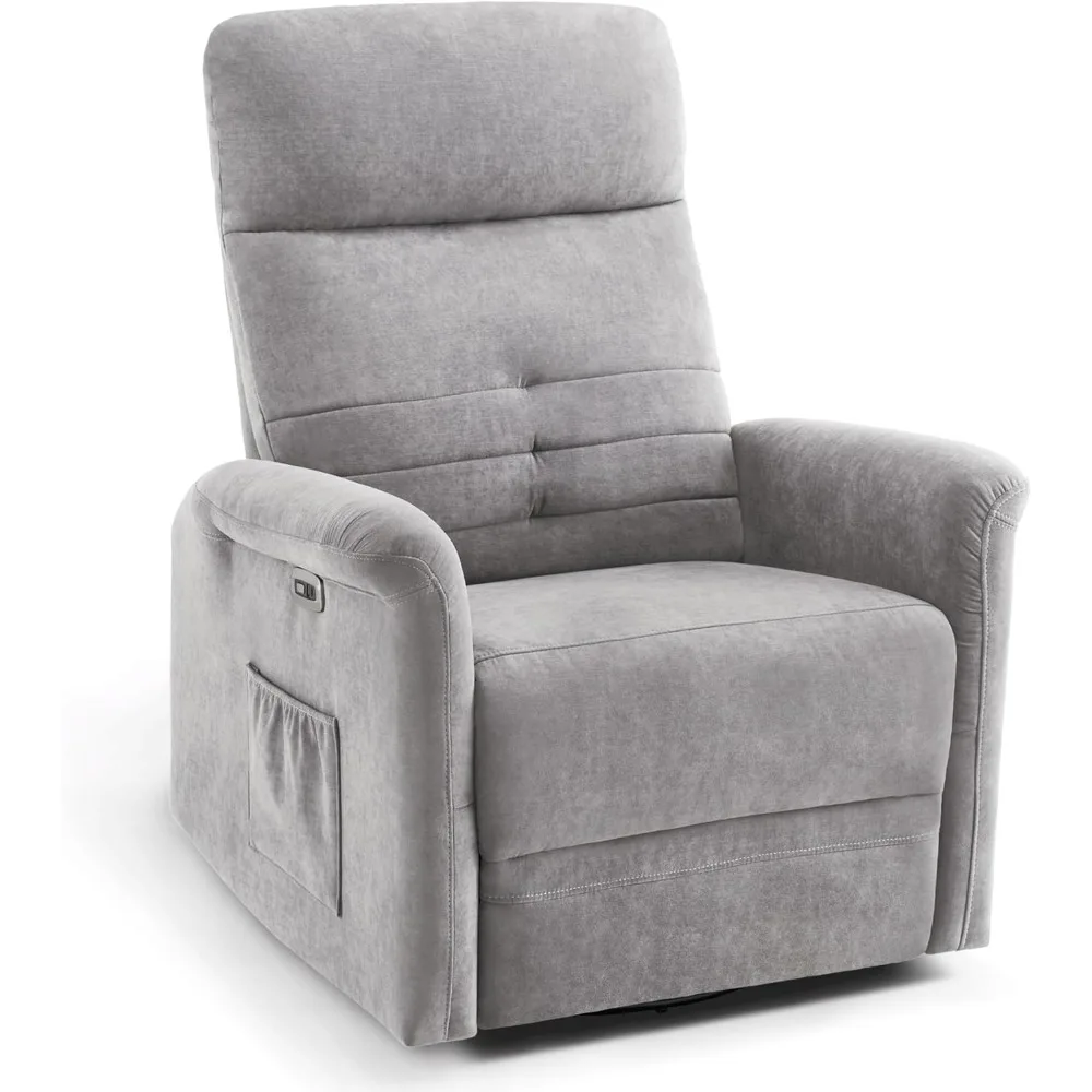 كرسي طائرة شراعية دوار كهربائي، كراسي كرسي هزازة كهربائية مع منافذ شحن USB لغرفة المعيشة والحضانة