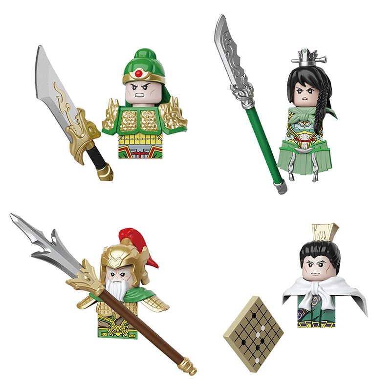 MOC Small Granular Building Blocks Three Kingdoms Figures Assembled Models Compatible Small Bricks Toys For Children\'s Gifts