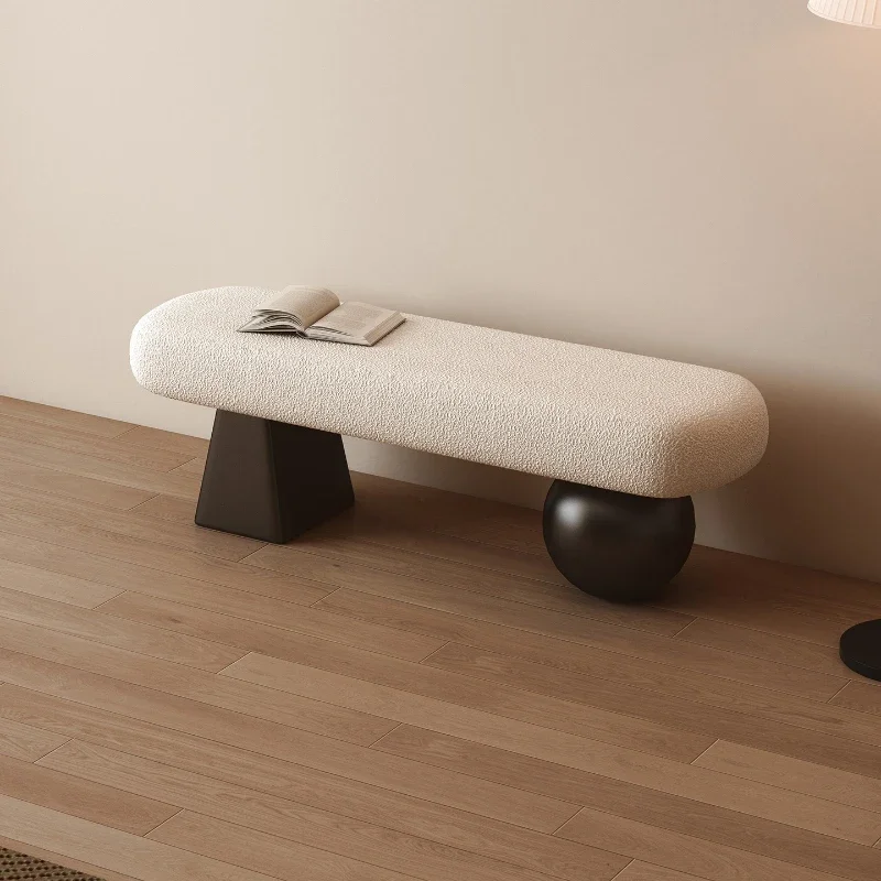 Household shoe change long strip low stool French entrance sofa wearing shoe middle antique bedside  shoe