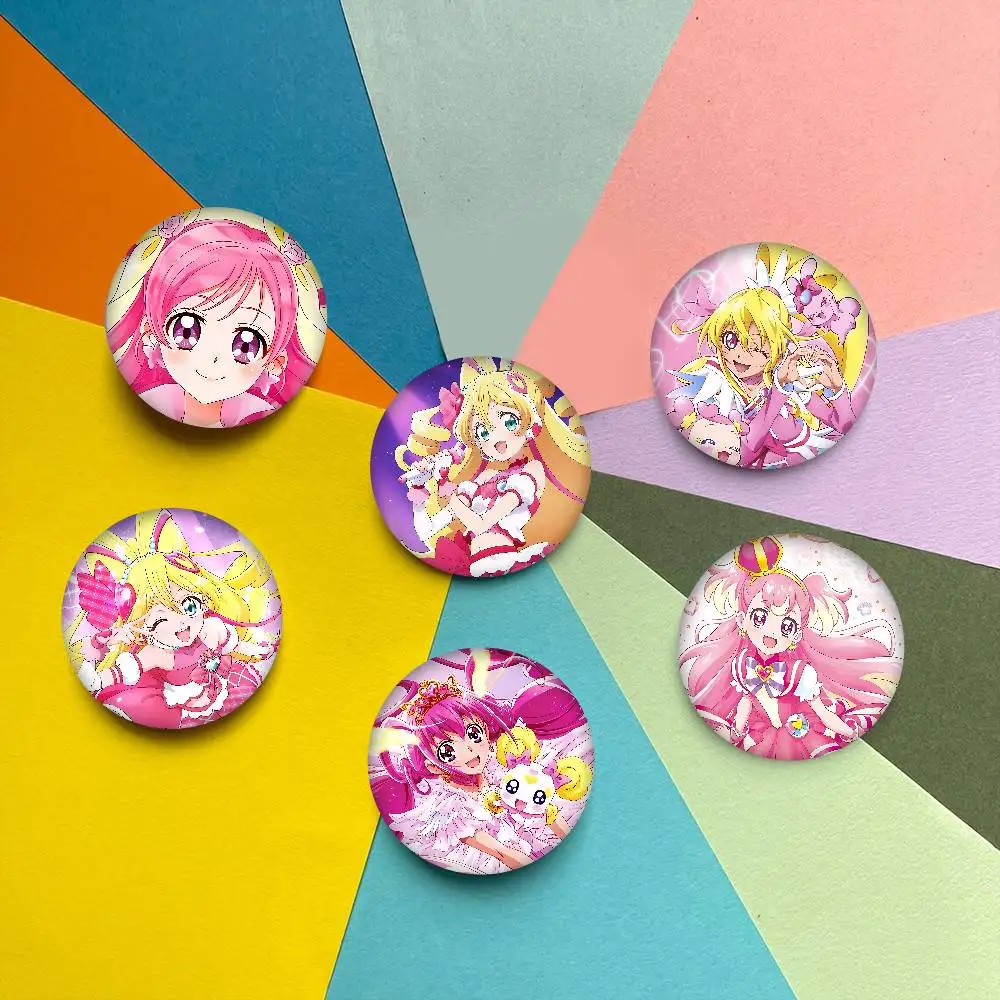 P-Pretty C-Cure الوردي 58mm اليدوية بروش الكرتون تأثيري شارة على ظهره مجوهرات اكسسوارات هدايا