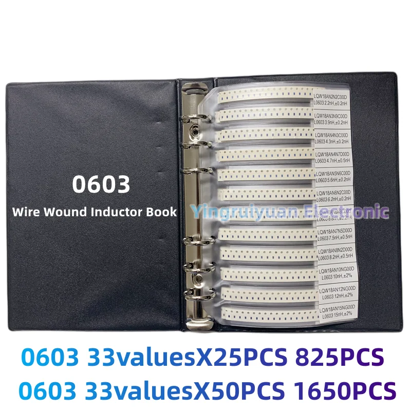 Ceramic Inductors Samples wire winding Book SMD 0402 0603 0805 SMT assortment album 30/33/35values