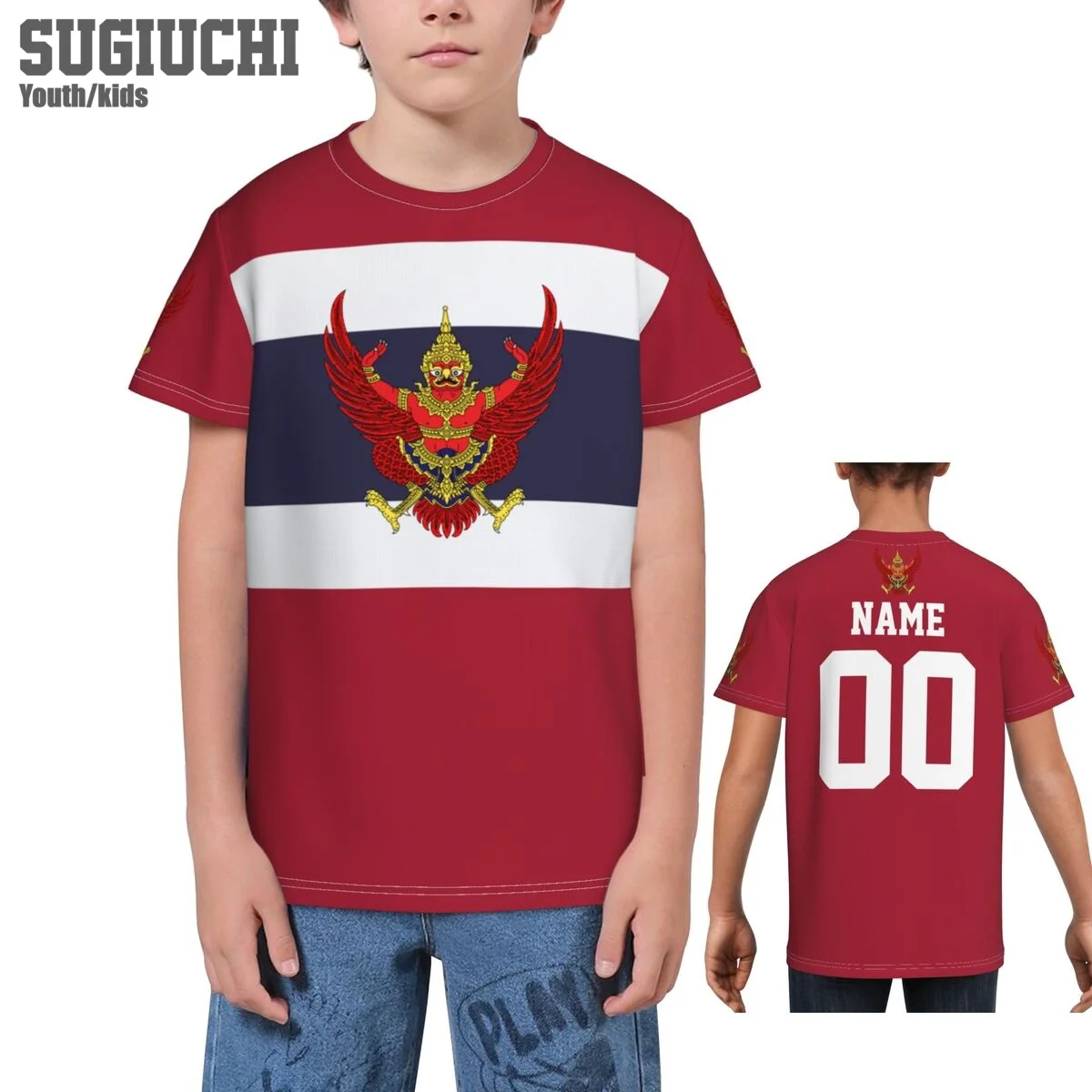 

Пользовательское имя, номер, флаг Таиланда, эмблема, 3D футболки для детей, молодежные футболки для мальчиков и девочек, футбольные фанаты, подарочная футболка