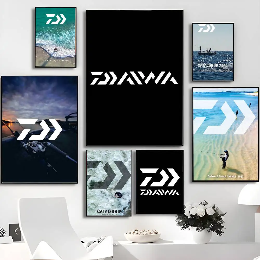 Fishing Tackle Brand D-Daiwa Self-adhesive Art Poster Whitepaper Prints Posters Artwork Home Decor