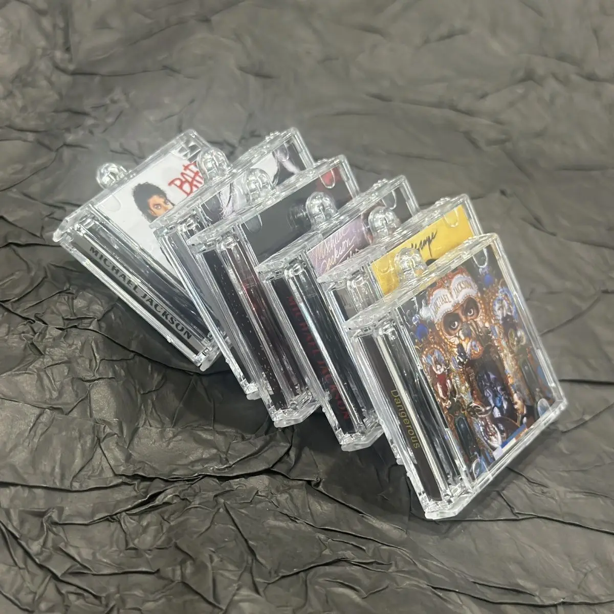 High-Quality Acrylic Michael Jackson Keychain - Mini CD Album Charm, Tap-To-Play Music, Fan Collectible Gift