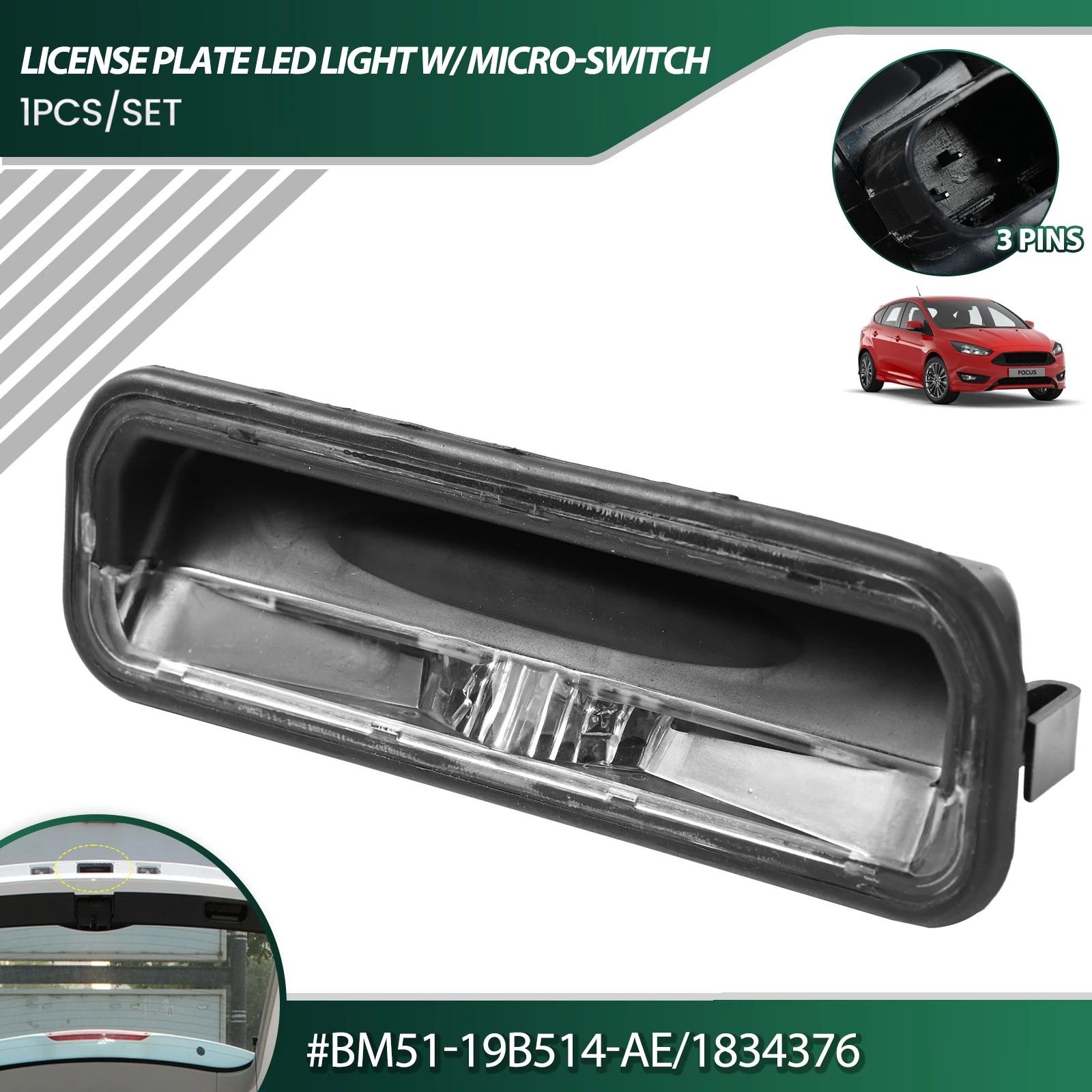 

БМ51-19Б514-АЕ 1834376 Подходит для FORD FOCUS MK3 III 2010-2014, автоматическая кнопка открытия задней двери багажника с микропереключателем