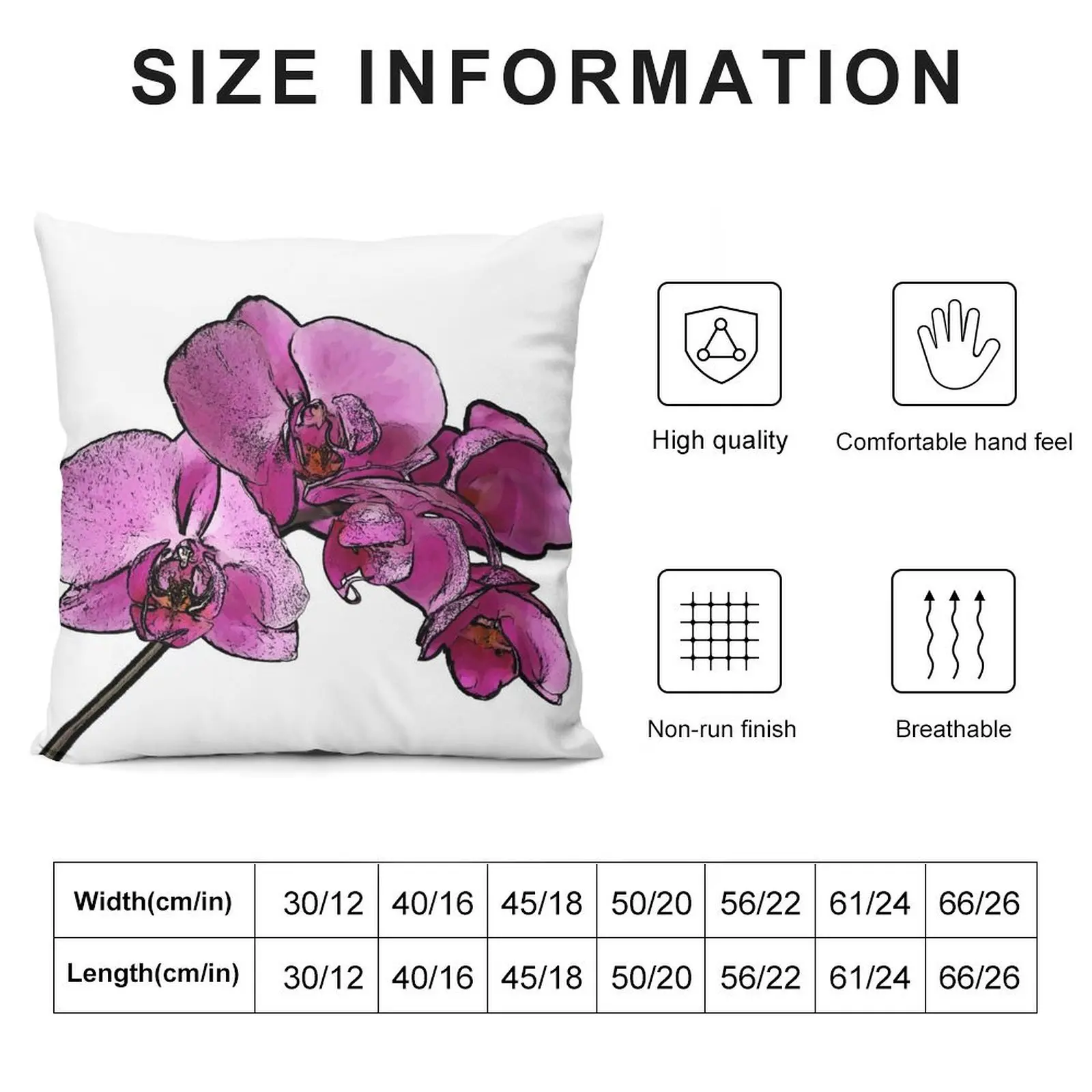 Pink Orchid Throw Pillow Decorative Cushions For Living Room ornamental pillows Pillowcases Cushion Cover pillow