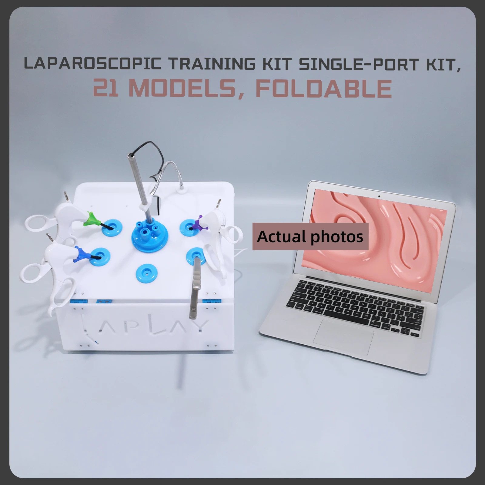 Laparoscopic simulator with instruments - specially designed for demonstrations for educational purposes and training.