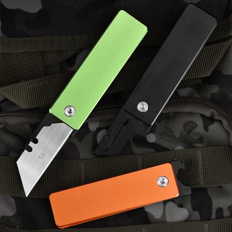 Aluminium Alloy Utility Knife EDC Folding Blade Knife Outdoor Hand Tool Sharp Box Paper Cutter Rotate Open Knives Replaceable