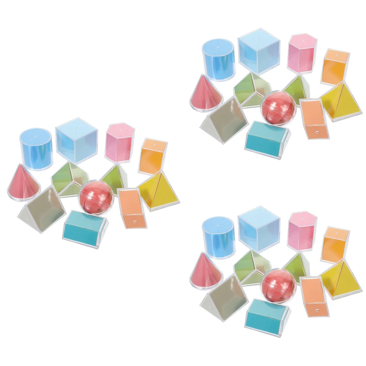 3 Sets Perspective Geometry Demonstration Model Toddler Child Building Blocks Geometric 500X500X500CM Plastic Paper Pattern