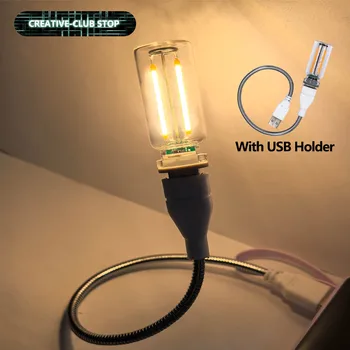 สาย USB Extender ชายหญิง LED Night Light บรรยากาศหลอดไฟ Edison หลอดไส้หลอดไฟ LED Filament หลอดไฟ