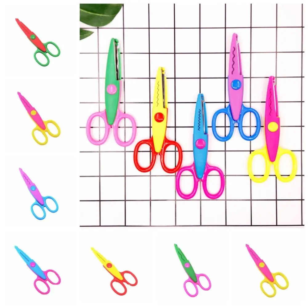 Wavy Pattern Minimalistic Lace Scissors Small Round Head Candy Color Stationery Scissors 6 Styles Professional